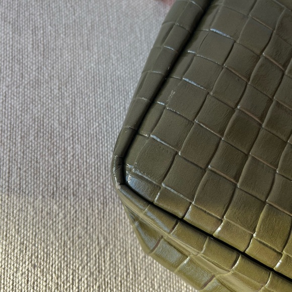 CLARE V Marisol Woven Patent Leather Crossbody Bag - Picture 8 of 9